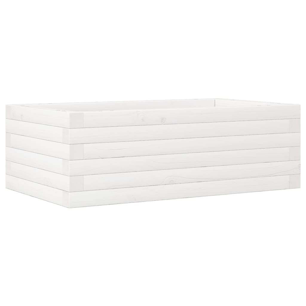 vidaXL Pflanzkübel Weiß 70x40x23 cm Massivholz Kiefer