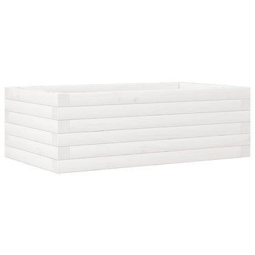 vidaXL Pflanzkübel Weiß 70x40x23 cm Massivholz Kiefer