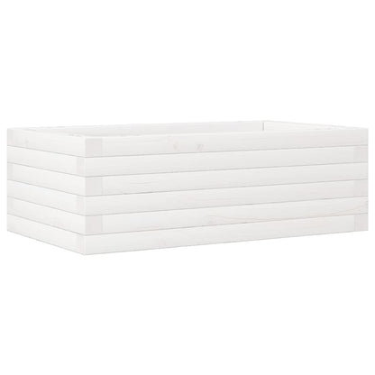vidaXL Pflanzkübel Weiß 70x40x23 cm Massivholz Kiefer