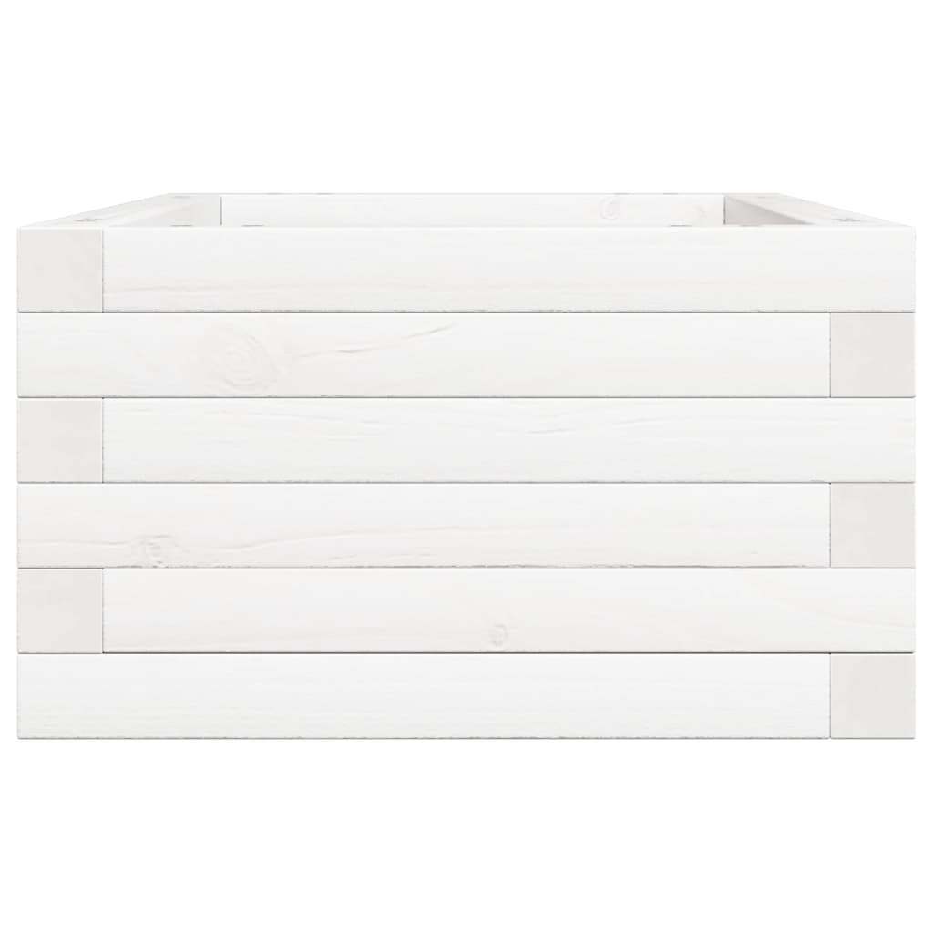 vidaXL Pflanzkübel Weiß 70x40x23 cm Massivholz Kiefer