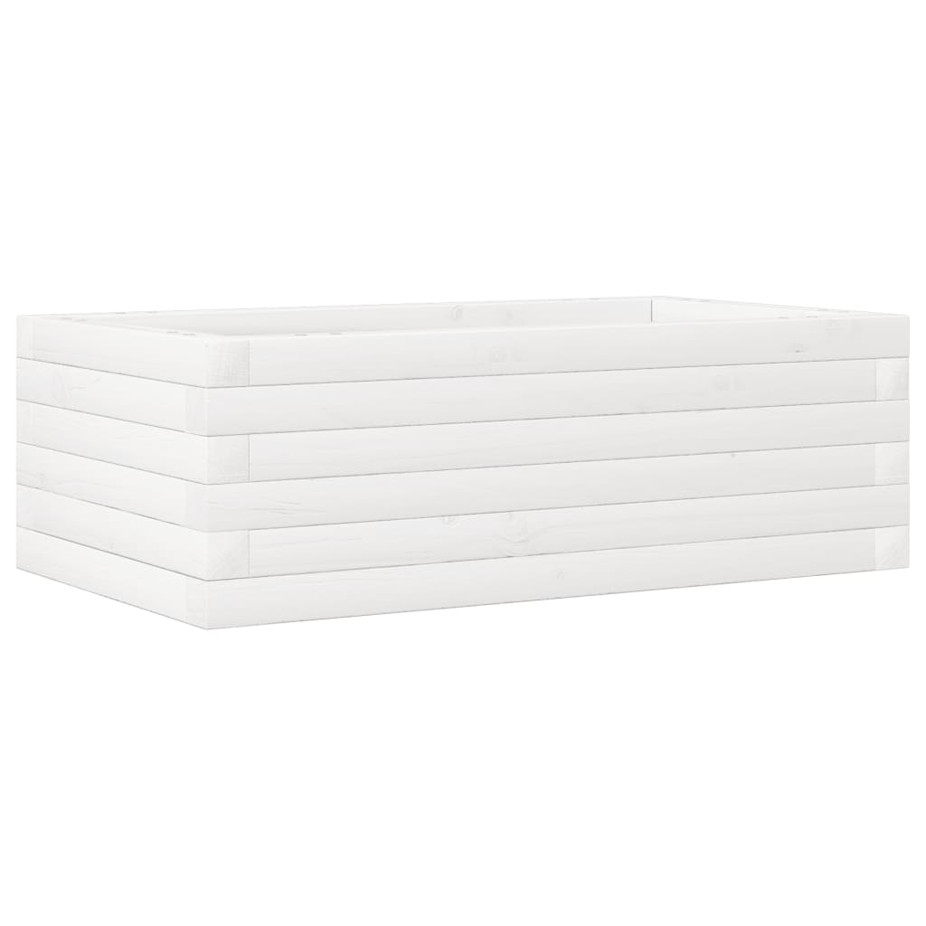 vidaXL Pflanzkübel Weiß 70x40x23 cm Massivholz Kiefer