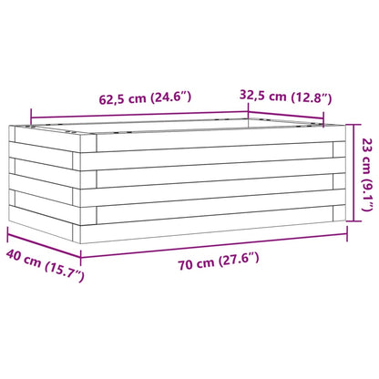vidaXL Pflanzkübel Weiß 70x40x23 cm Massivholz Kiefer
