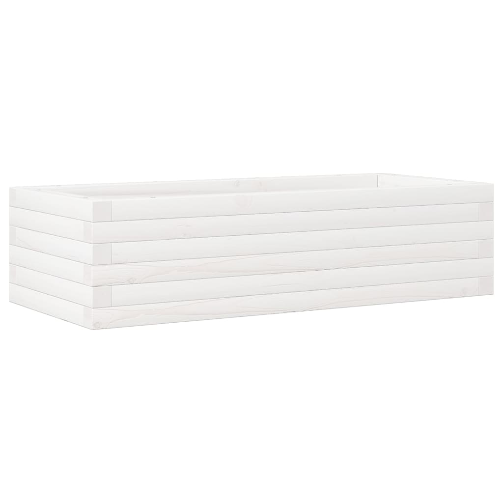 vidaXL Pflanzkübel Weiß 90x40x23 cm Massivholz Kiefer