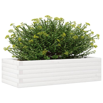 vidaXL Pflanzkübel Weiß 90x40x23 cm Massivholz Kiefer