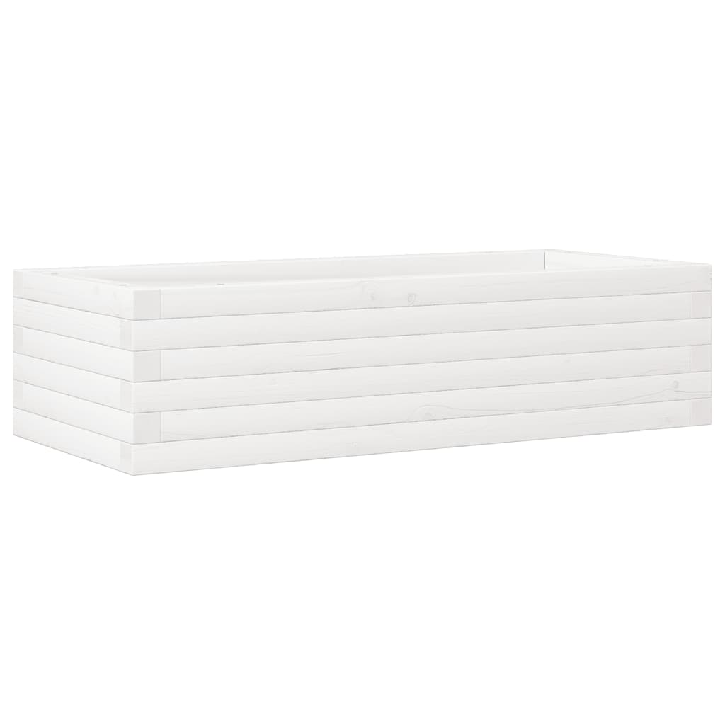 vidaXL Pflanzkübel Weiß 90x40x23 cm Massivholz Kiefer