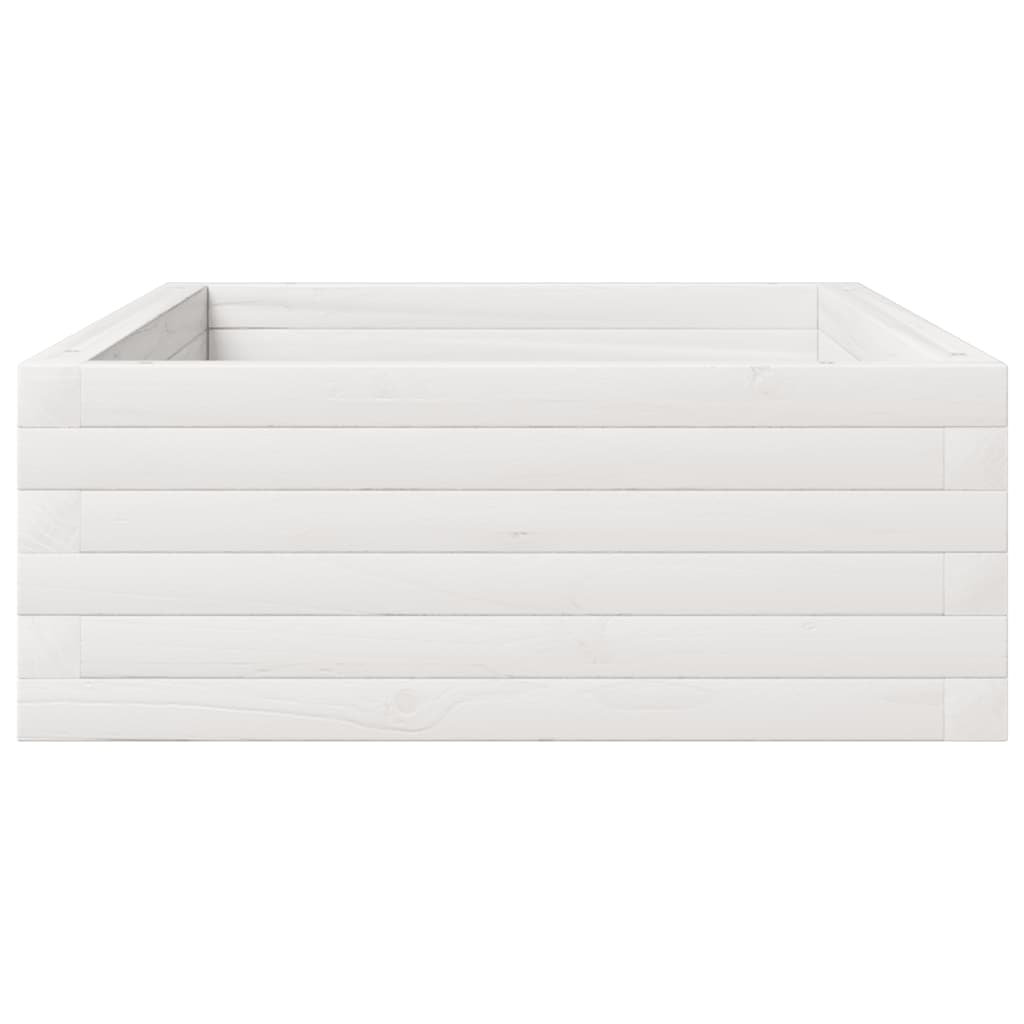 vidaXL Pflanzkübel Weiß 110x60x23 cm Massivholz Kiefer