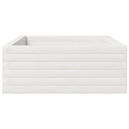 vidaXL Pflanzkübel Weiß 110x60x23 cm Massivholz Kiefer