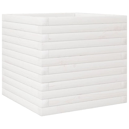 vidaXL Pflanzkübel Weiß 50x50x45,5 cm Massivholz Kiefer