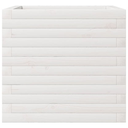 vidaXL Pflanzkübel Weiß 50x50x45,5 cm Massivholz Kiefer