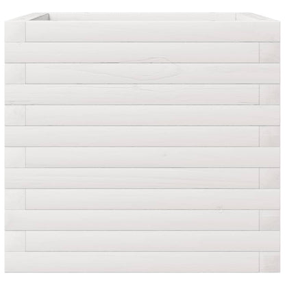 vidaXL Pflanzkübel Weiß 50x50x45,5 cm Massivholz Kiefer