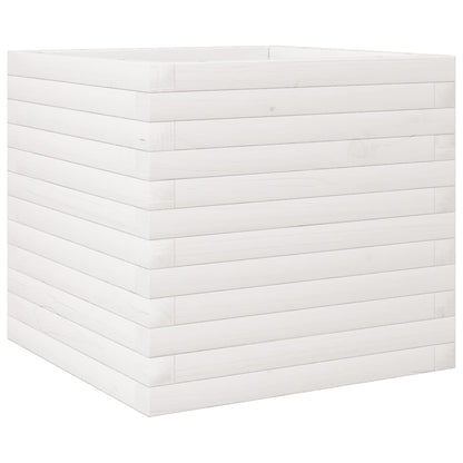 vidaXL Pflanzkübel Weiß 50x50x45,5 cm Massivholz Kiefer