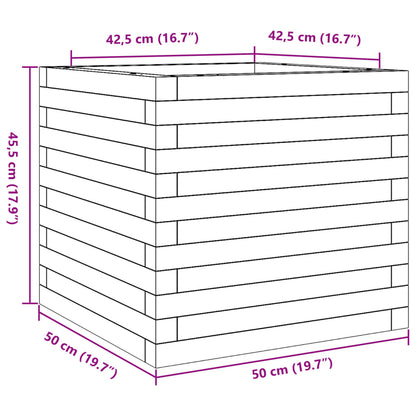 vidaXL Pflanzkübel Weiß 50x50x45,5 cm Massivholz Kiefer