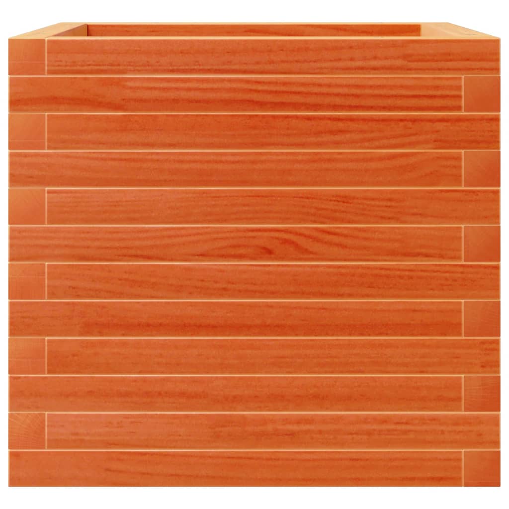 vidaXL Pflanzkübel Wachsbraun 50x50x45,5 cm Massivholz Kiefer