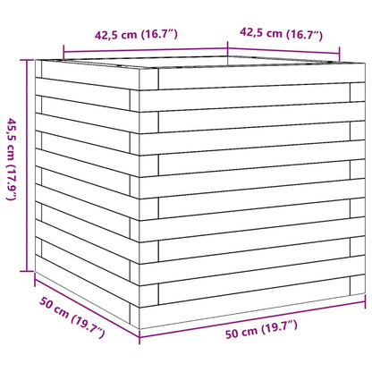 vidaXL Pflanzkübel Wachsbraun 50x50x45,5 cm Massivholz Kiefer