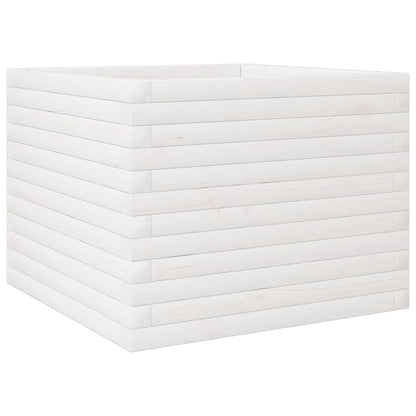 vidaXL Pflanzkübel Weiß 60x60x45,5 cm Massivholz Kiefer