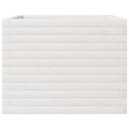 vidaXL Pflanzkübel Weiß 60x60x45,5 cm Massivholz Kiefer
