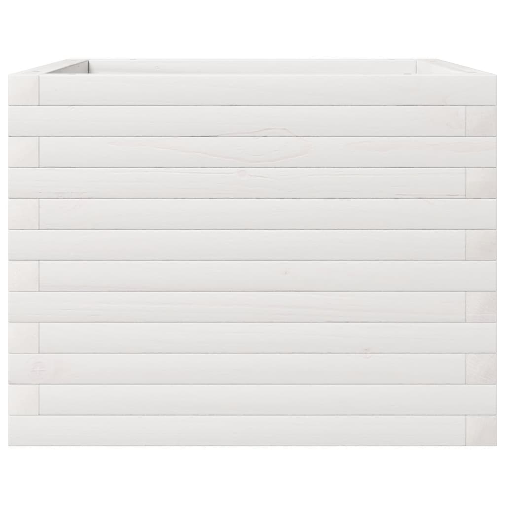 vidaXL Pflanzkübel Weiß 60x60x45,5 cm Massivholz Kiefer