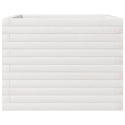 vidaXL Pflanzkübel Weiß 60x60x45,5 cm Massivholz Kiefer