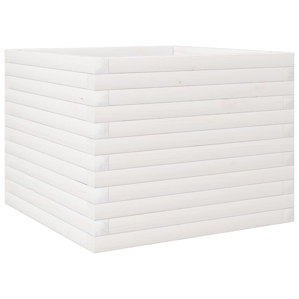 vidaXL Pflanzkübel Weiß 60x60x45,5 cm Massivholz Kiefer