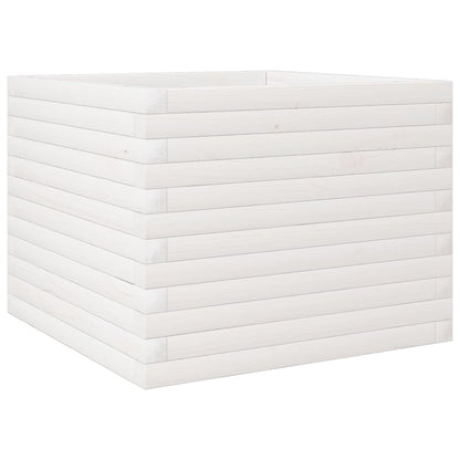 vidaXL Pflanzkübel Weiß 60x60x45,5 cm Massivholz Kiefer