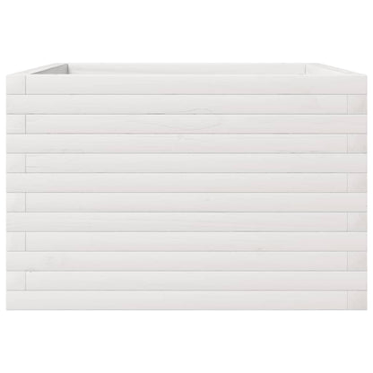 vidaXL Pflanzkübel Weiß 70x70x45,5 cm Massivholz Kiefer