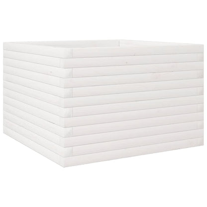 vidaXL Pflanzkübel Weiß 70x70x45,5 cm Massivholz Kiefer
