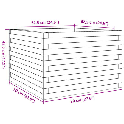 vidaXL Pflanzkübel Weiß 70x70x45,5 cm Massivholz Kiefer