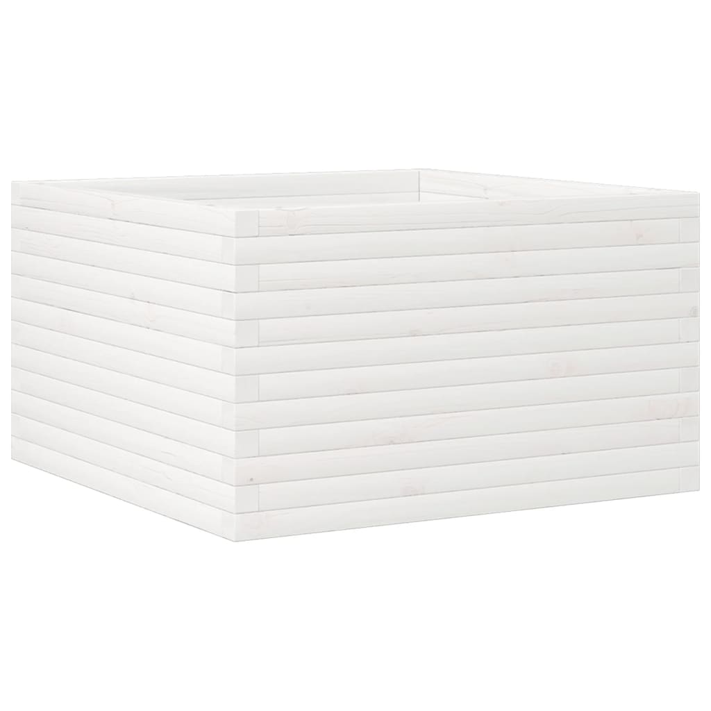 vidaXL Jardinière blanche 80x80x45,5 cm en pin massif