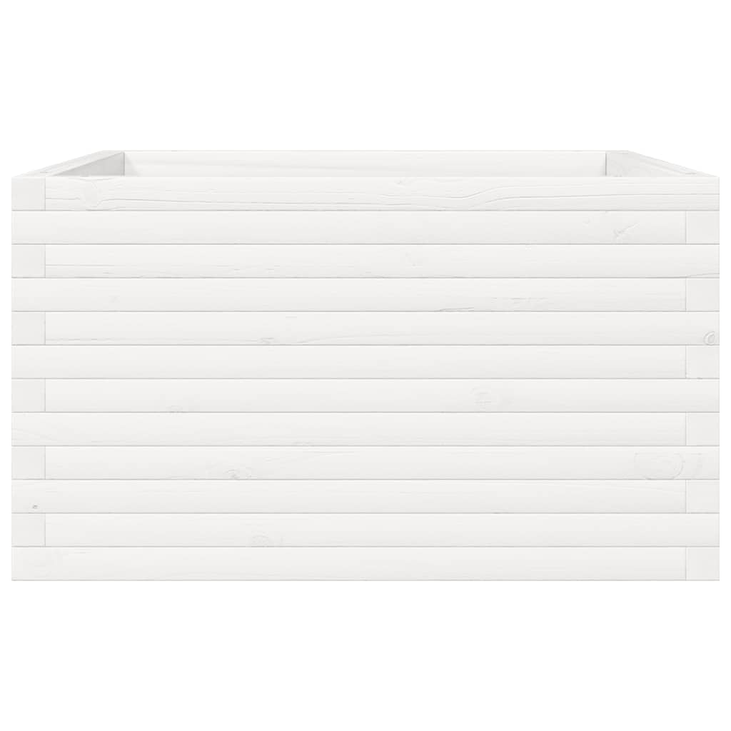vidaXL Jardinière blanche 80x80x45,5 cm en pin massif