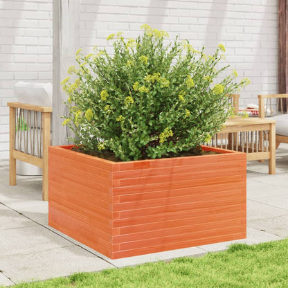 vidaXL Pflanzkübel Wachsbraun 80x80x45,5 cm Massivholz Kiefer