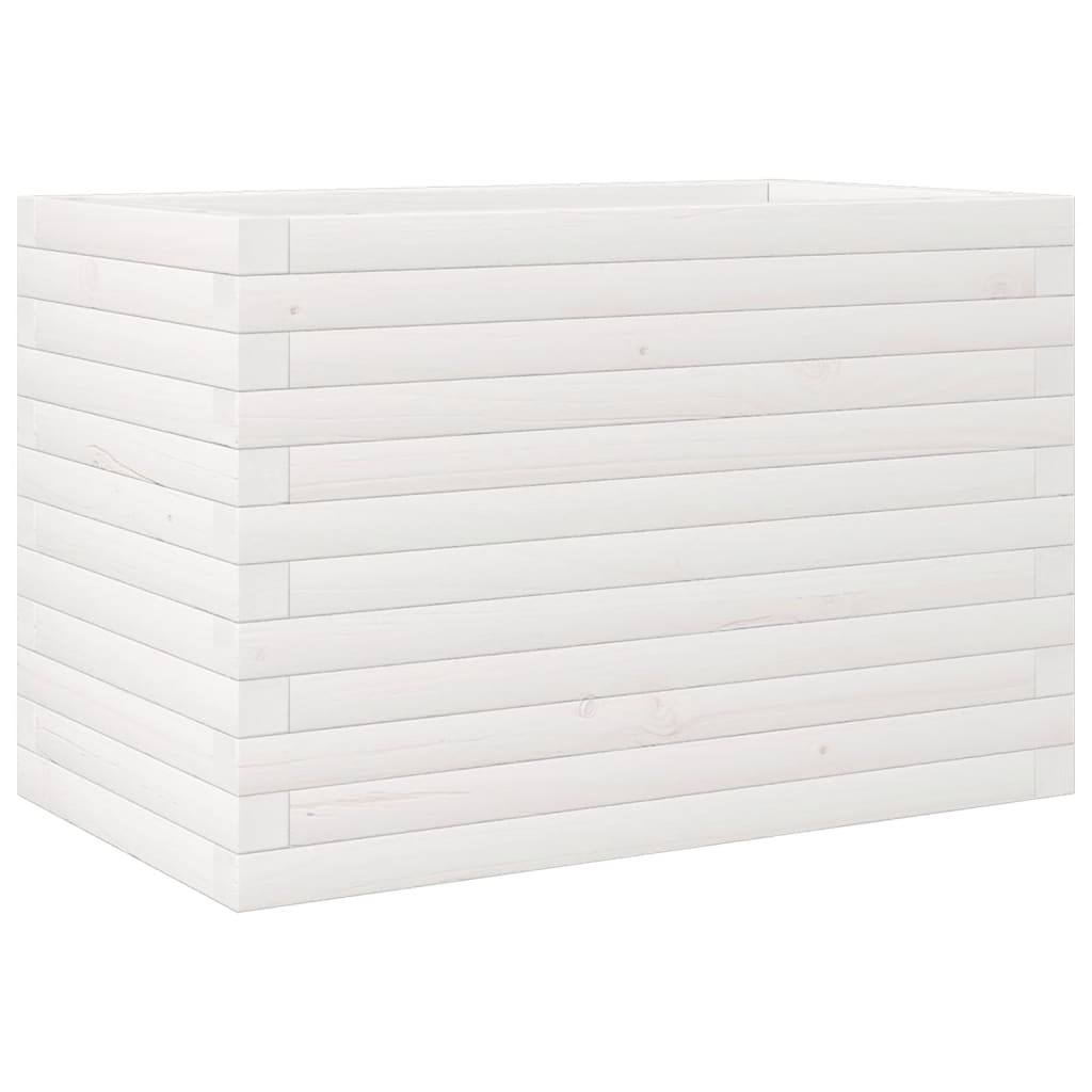 vidaXL Pflanzkübel Weiß 70x40x45,5 cm Massivholz Kiefer