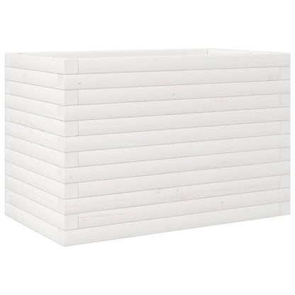 vidaXL Pflanzkübel Weiß 70x40x45,5 cm Massivholz Kiefer
