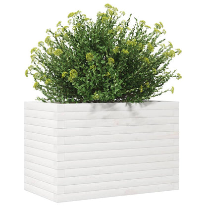 vidaXL Pflanzkübel Weiß 70x40x45,5 cm Massivholz Kiefer