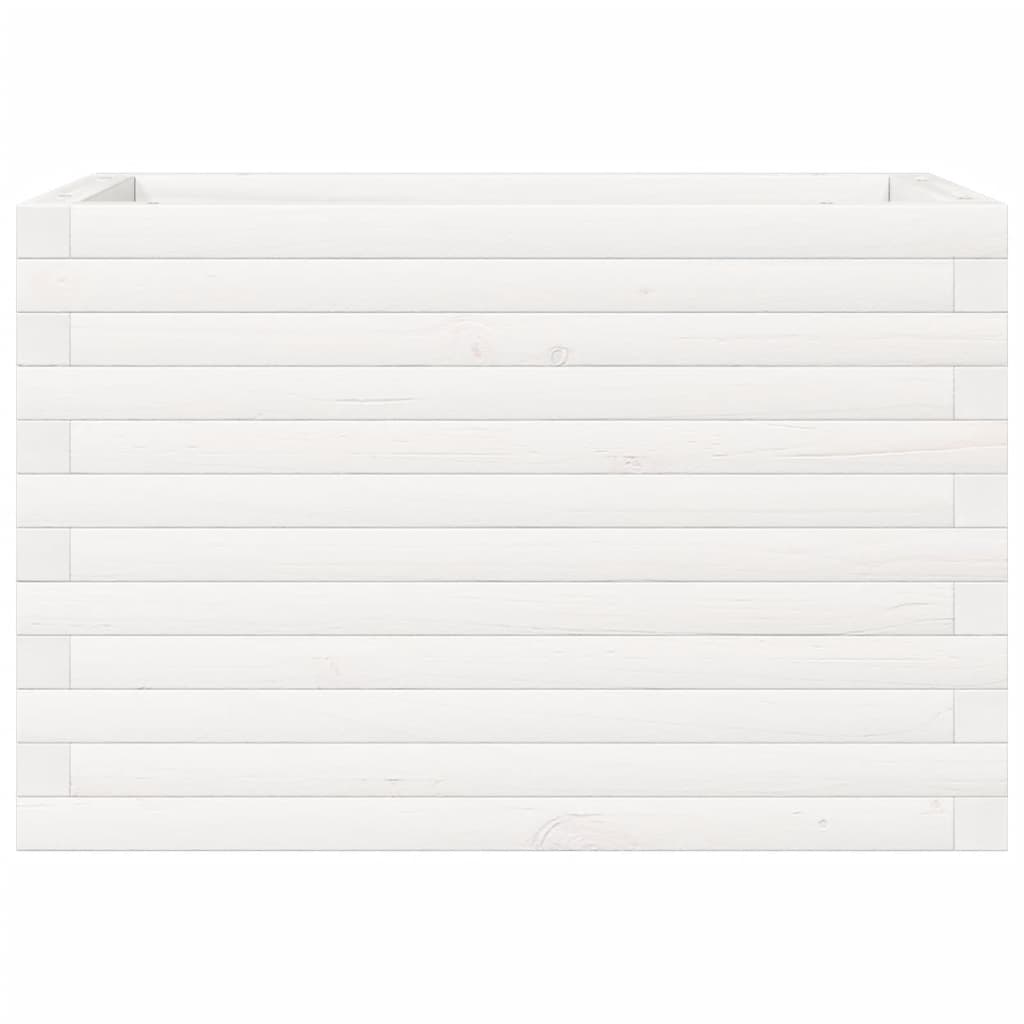 vidaXL Pflanzkübel Weiß 70x40x45,5 cm Massivholz Kiefer