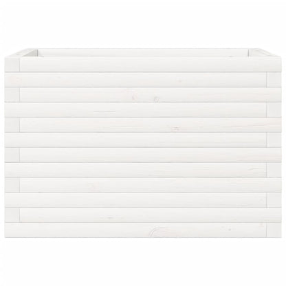 vidaXL Pflanzkübel Weiß 70x40x45,5 cm Massivholz Kiefer
