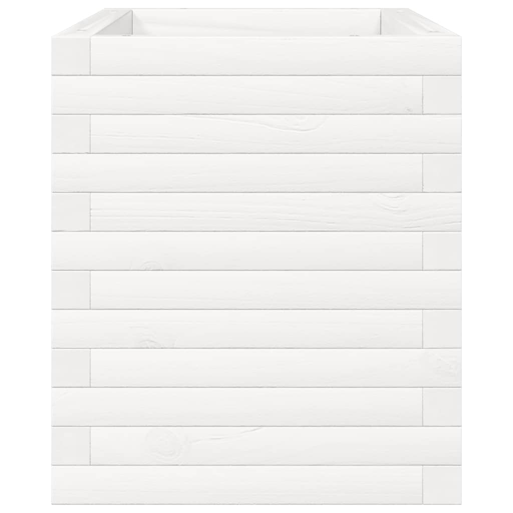 vidaXL Pflanzkübel Weiß 70x40x45,5 cm Massivholz Kiefer