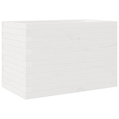 vidaXL Pflanzkübel Weiß 70x40x45,5 cm Massivholz Kiefer