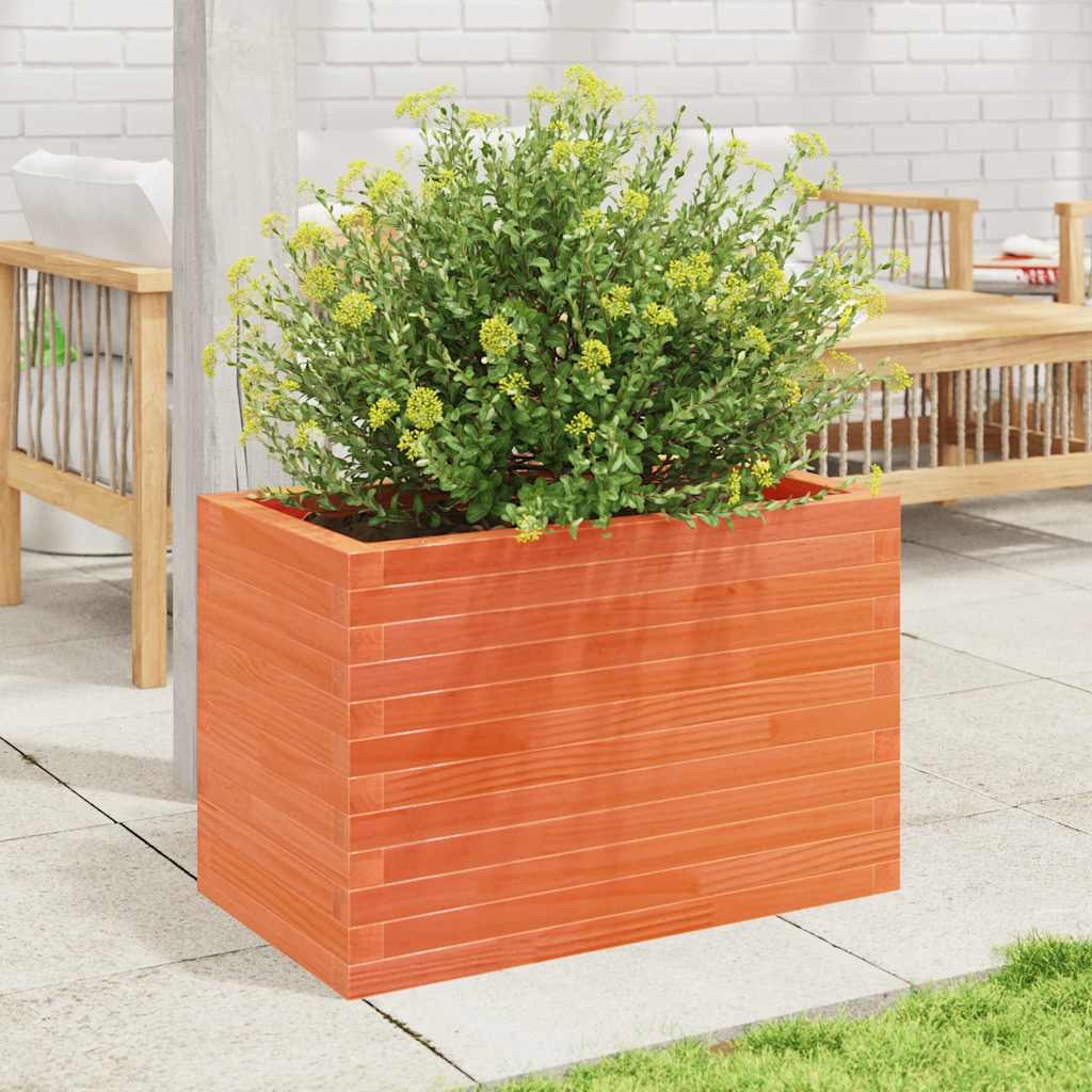 vidaXL Jardinière Bois de pin massif marron ciré 70x40x45,5 cm