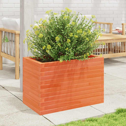 vidaXL Jardinière Bois de pin massif marron ciré 70x40x45,5 cm