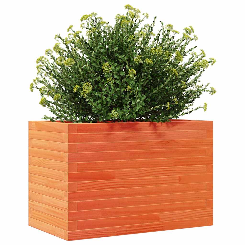 vidaXL Jardinière Bois de pin massif marron ciré 70x40x45,5 cm