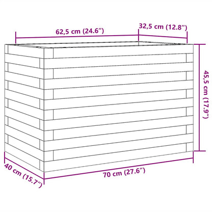 vidaXL Jardinière Bois de pin massif marron ciré 70x40x45,5 cm