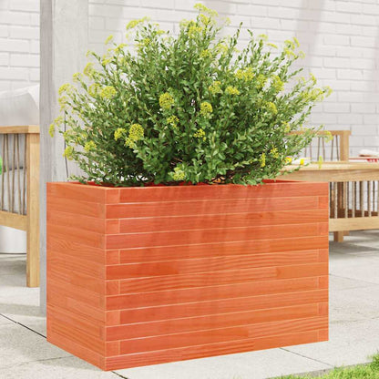 vidaXL Jardinière Bois de pin massif marron ciré 70x40x45,5 cm