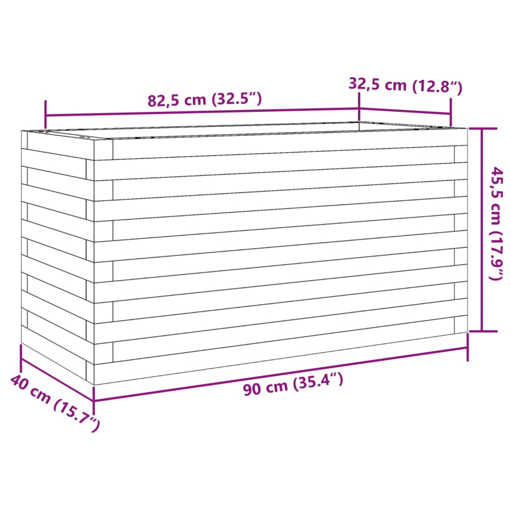 vidaXL Pflanzkübel 90x40x45,5 cm Massivholz Kiefer