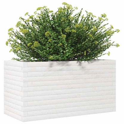 vidaXL Pflanzkübel Weiß 90x40x45,5 cm Massivholz Kiefer