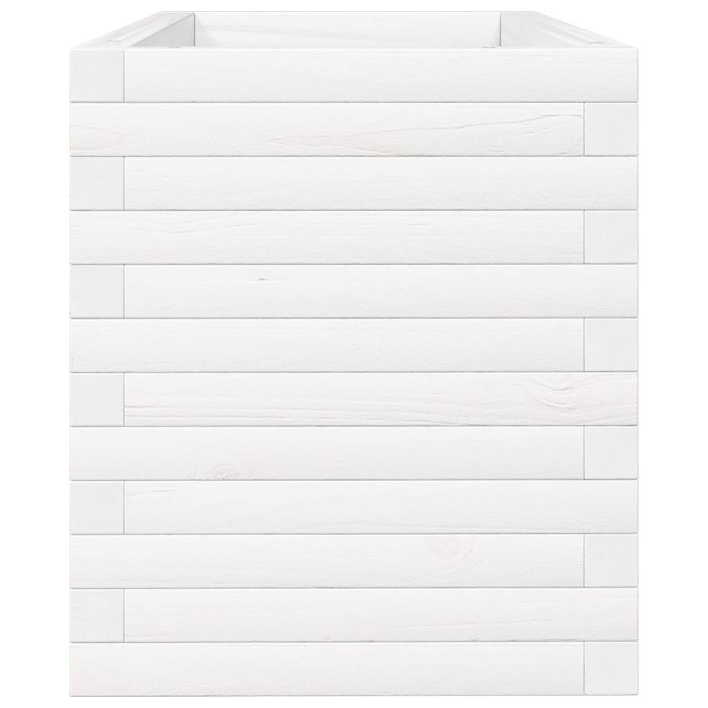 vidaXL Pflanzkübel Weiß 90x40x45,5 cm Massivholz Kiefer
