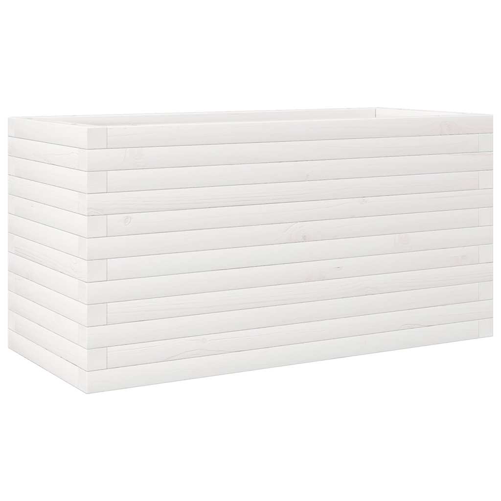 vidaXL Pflanzkübel Weiß 90x40x45,5 cm Massivholz Kiefer