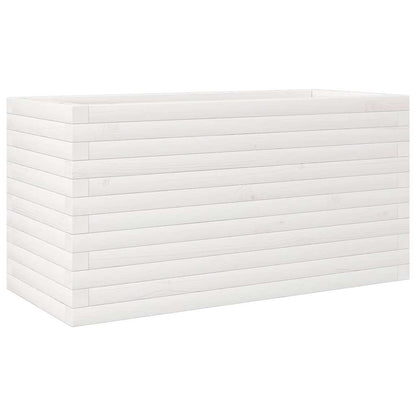 vidaXL Pflanzkübel Weiß 90x40x45,5 cm Massivholz Kiefer