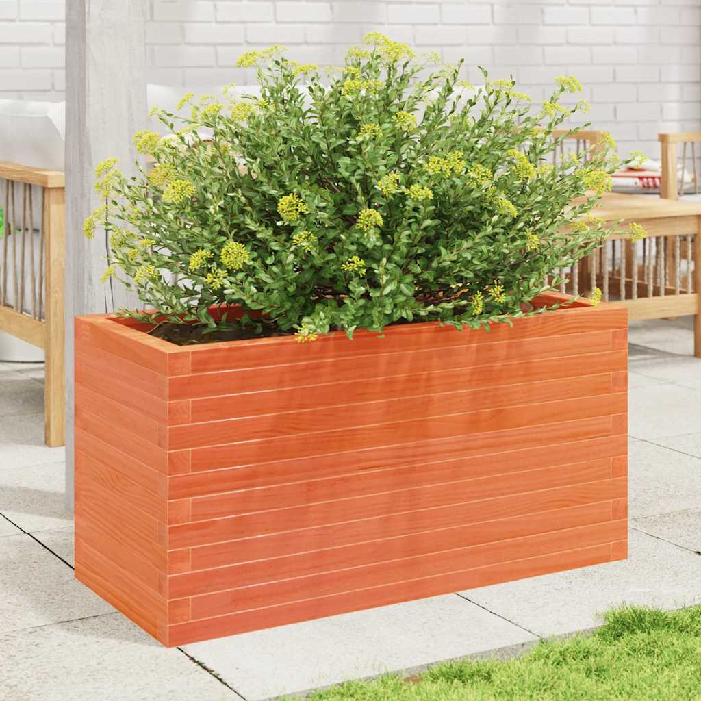 vidaXL Pflanzkübel Wachsbraun 90x40x45,5 cm Massivholz Kiefer
