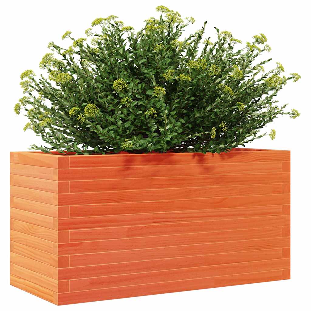 vidaXL Pflanzkübel Wachsbraun 90x40x45,5 cm Massivholz Kiefer
