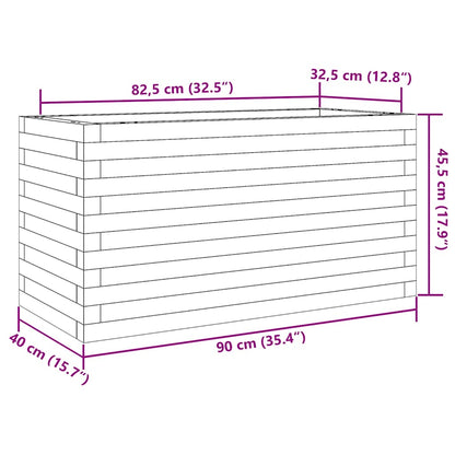 vidaXL Pflanzkübel Wachsbraun 90x40x45,5 cm Massivholz Kiefer